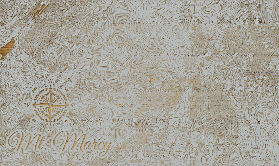 FP1112 - Mt. Marcy, New York (SCH-3X) Engraved Map (Silver)