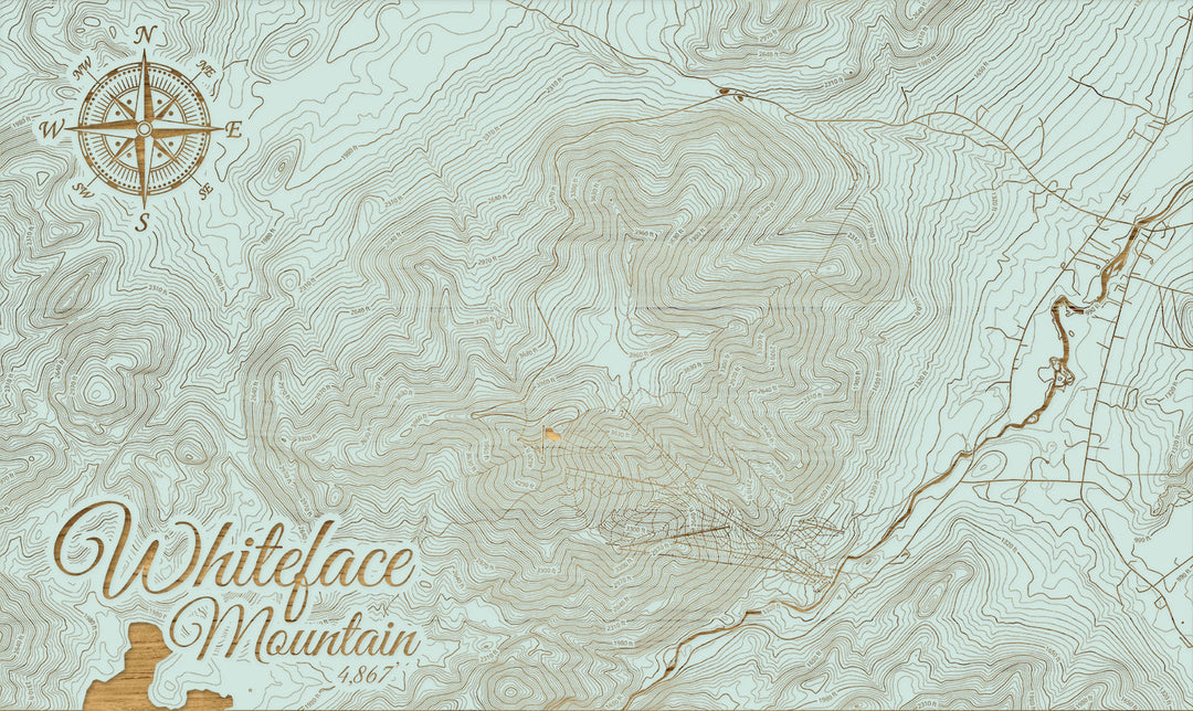 FP1112 - Whiteface Mountain, New York (SCH-3X) Engraved Map (Silver)
