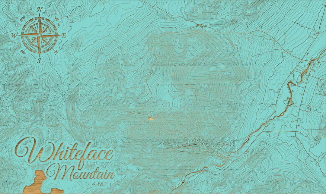 FP1112 - Whiteface Mountain, New York (SCH-3X) Engraved Map (Silver)