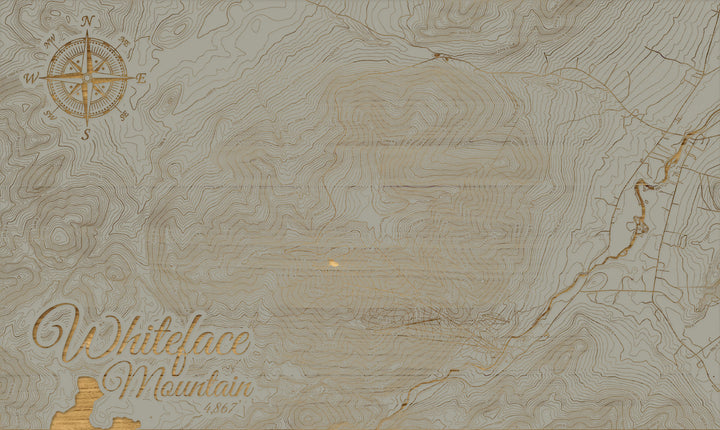 FP1112 - Whiteface Mountain, New York (SCH-3X) Engraved Map (Silver)