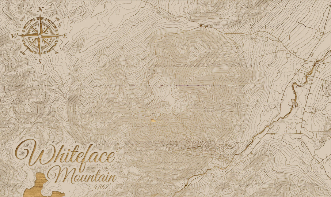 FP1112 - Whiteface Mountain, New York (SCH-3X) Engraved Map (Silver)