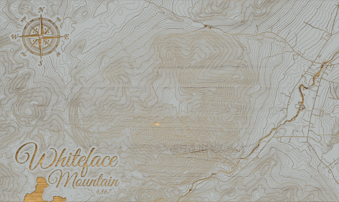 FP1112 - Whiteface Mountain, New York (SCH-3X) Engraved Map (Silver)