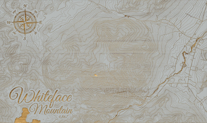 FP1112 - Whiteface Mountain, New York (SCH-3X) Engraved Map (Silver)