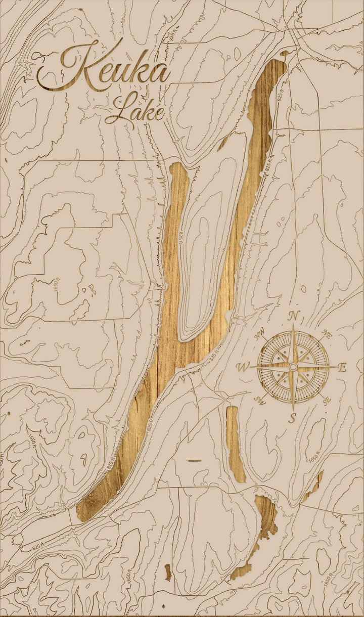 FP1543 - Keuka Lake Engraved Map (Standard)