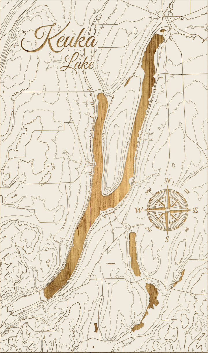 FP1543 - Keuka Lake Engraved Map (Standard)