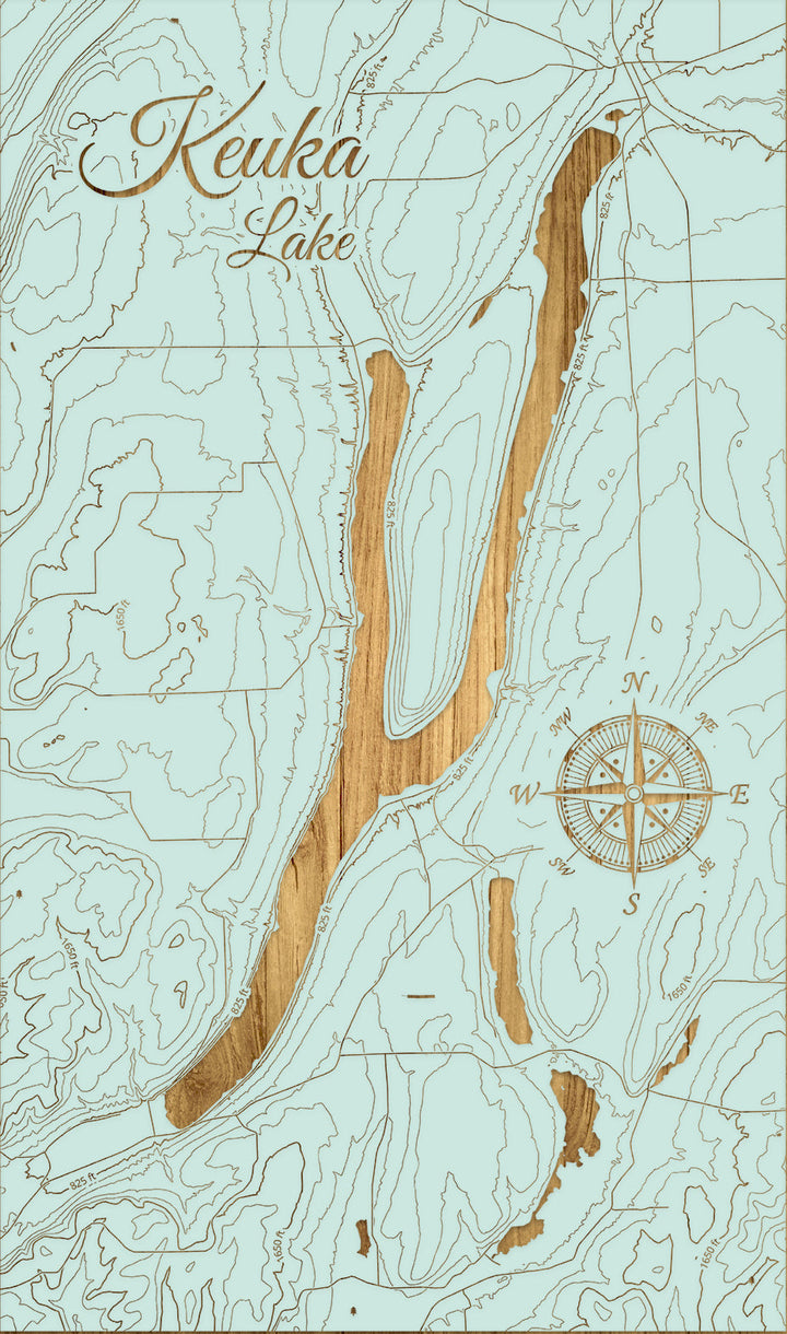 FP1543 - Keuka Lake Engraved Map (Standard)
