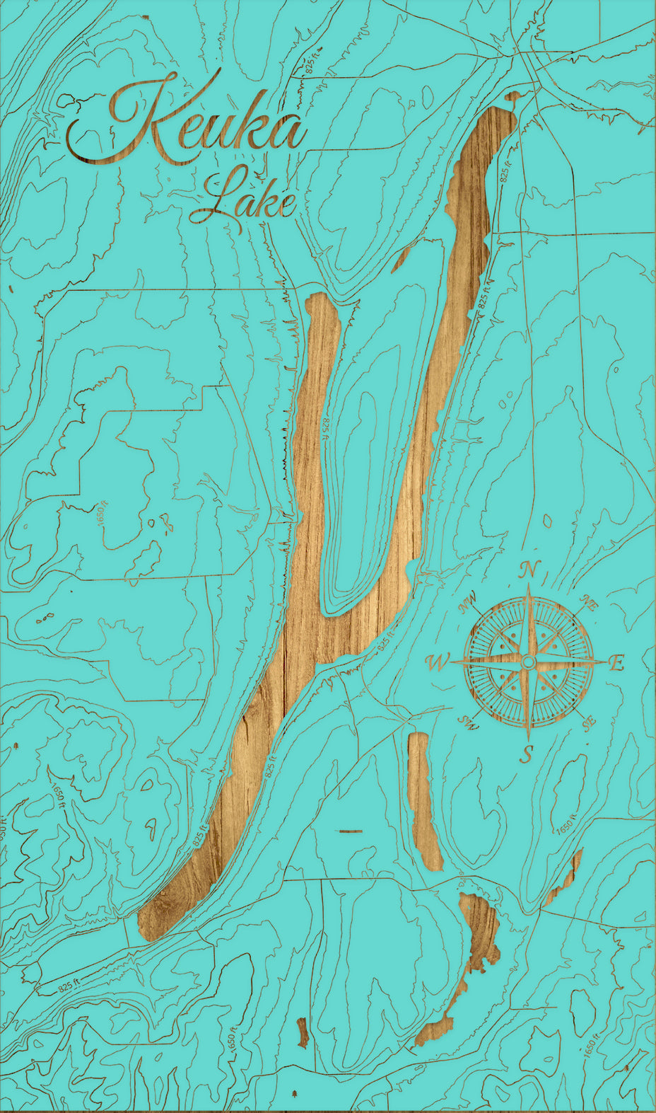 FP1543 - Keuka Lake Engraved Map (Standard)