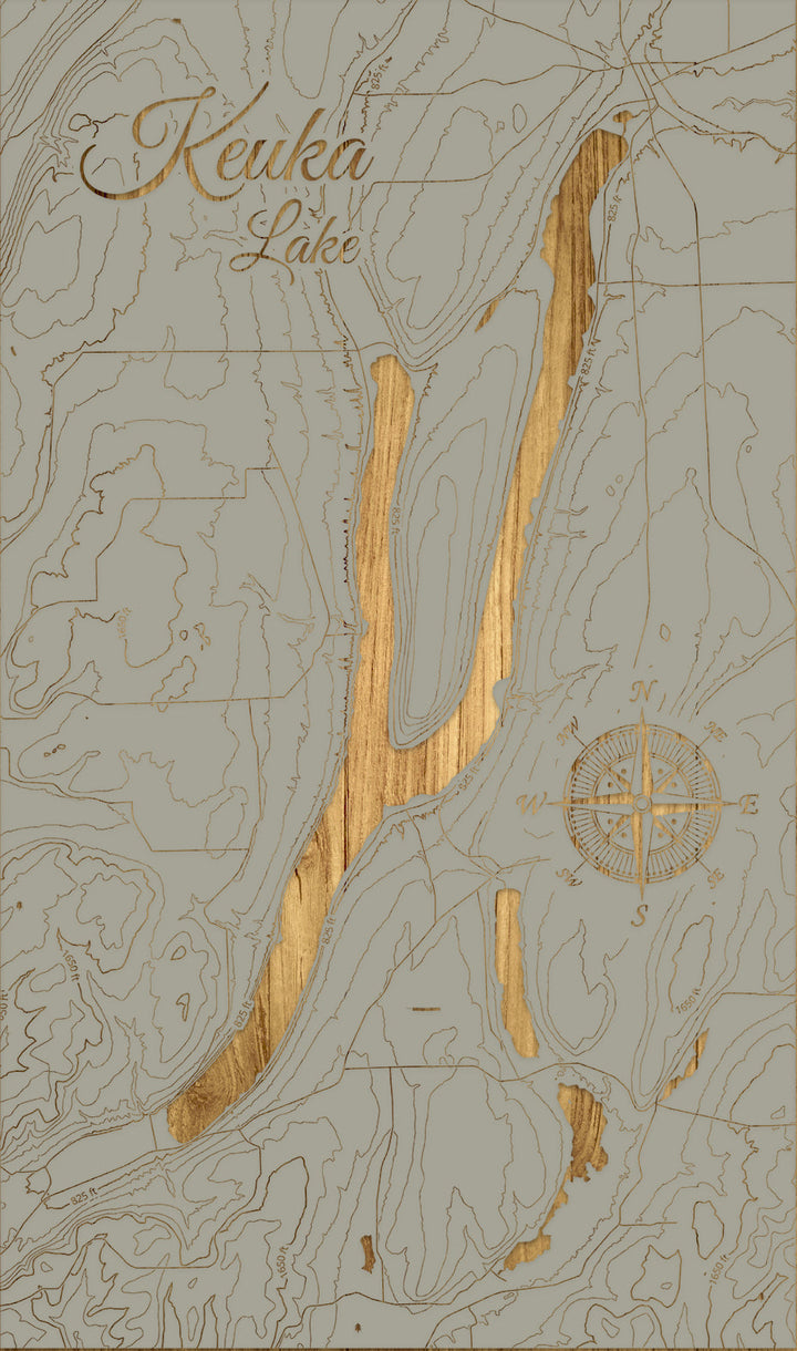 FP1543 - Keuka Lake Engraved Map (Standard)