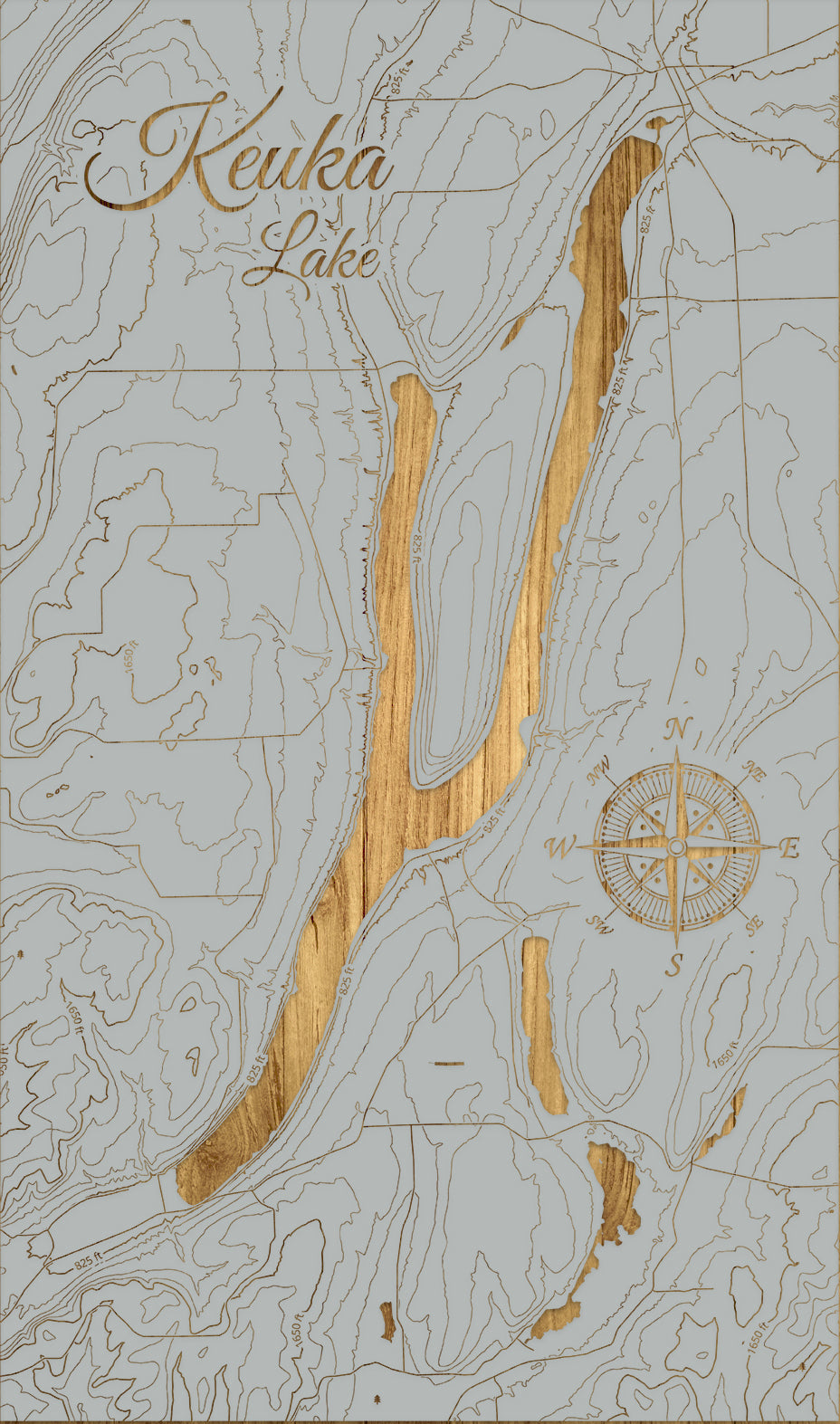 FP1543 - Keuka Lake Engraved Map (Standard)