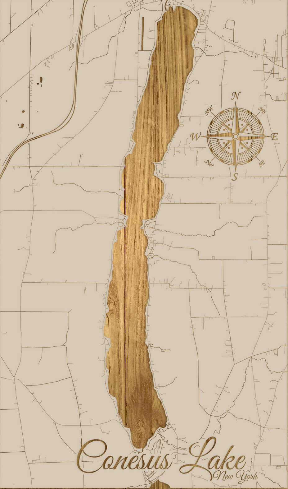 FP1543 - Conesus Lake, NY Engraved Map (Standard)