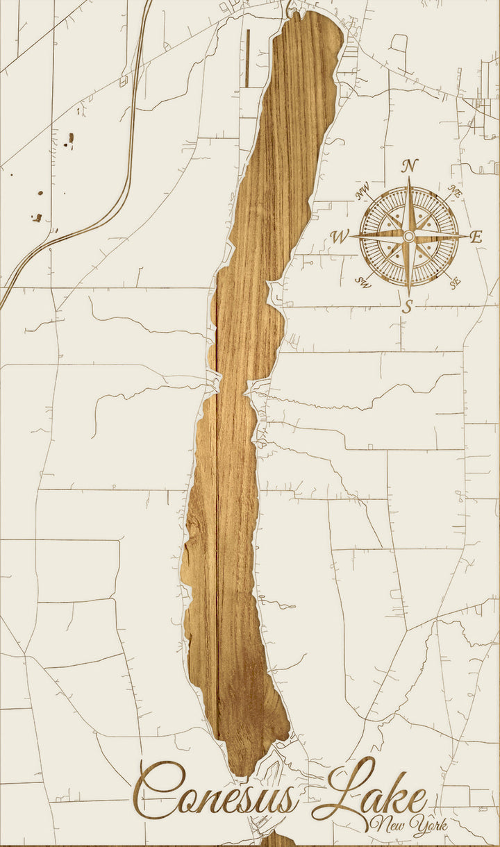 FP1543 - Conesus Lake, NY Engraved Map (Standard)