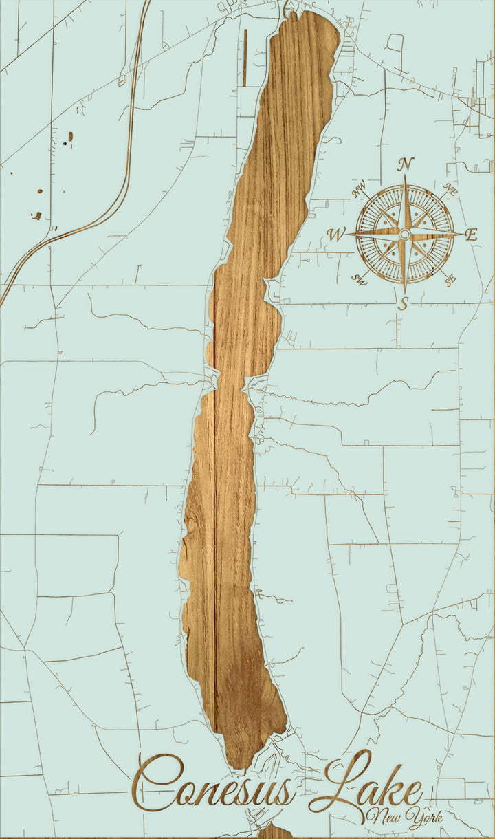 FP1543 - Conesus Lake, NY Engraved Map (Standard)