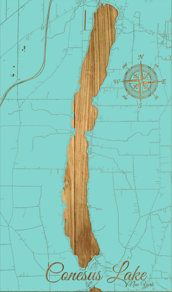 FP1543 - Conesus Lake, NY Engraved Map (Standard)