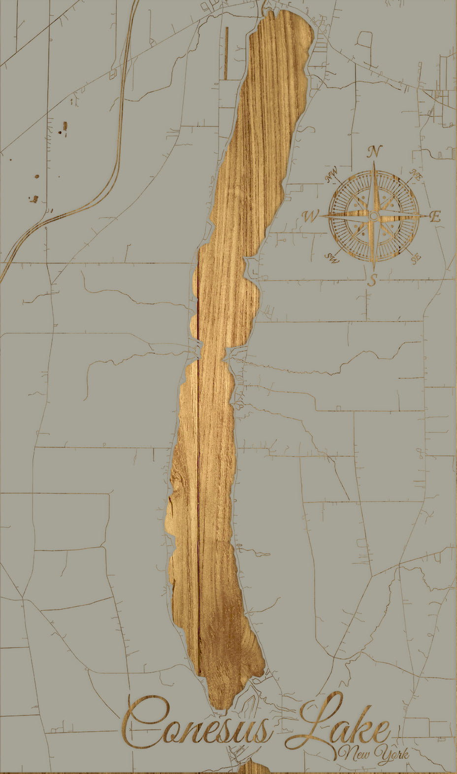 FP1543 - Conesus Lake, NY Engraved Map (Standard)