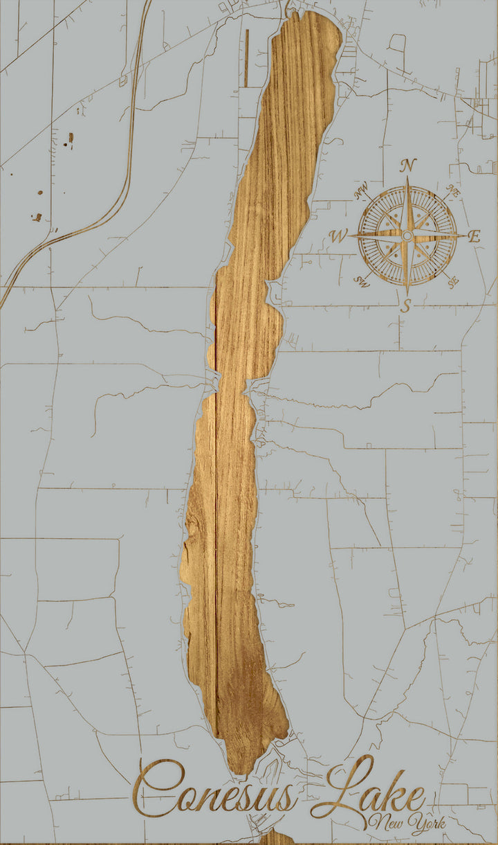 FP1543 - Conesus Lake, NY Engraved Map (Standard)