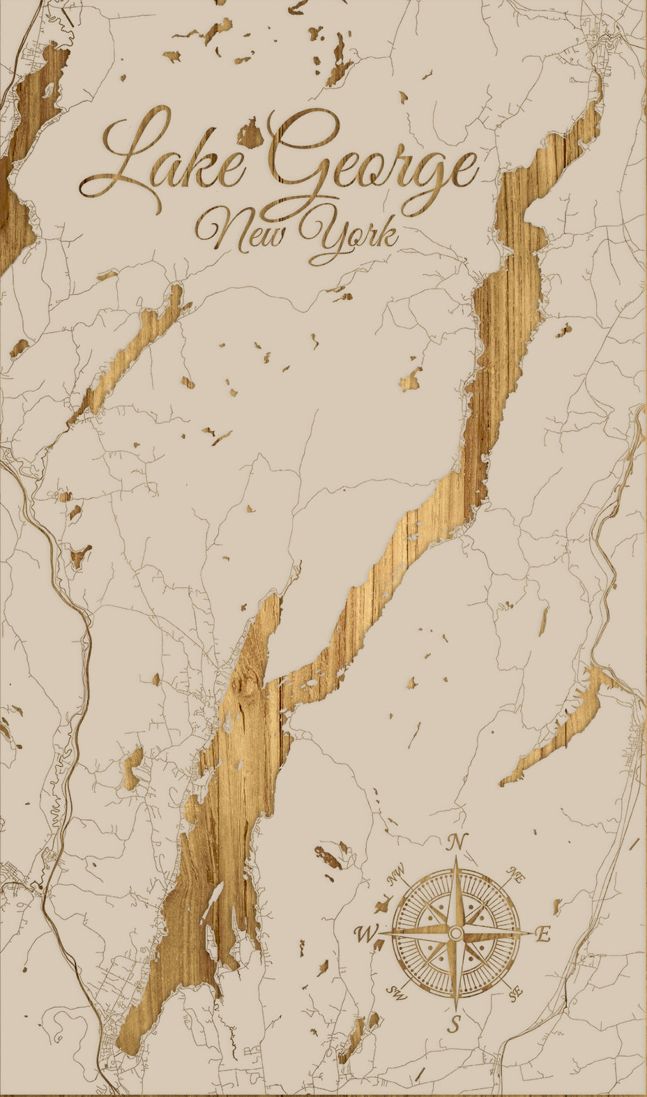FP1543 - Lake George, NY Engraved Map (Standard)