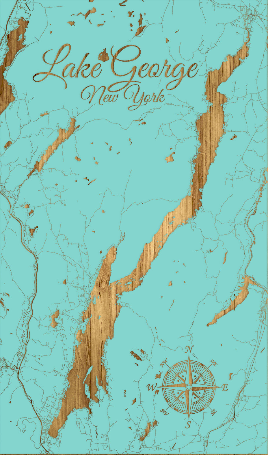 FP1543 - Lake George, NY Engraved Map (Standard)