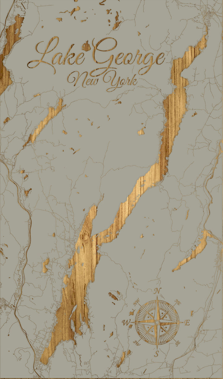 FP1543 - Lake George, NY Engraved Map (Standard)