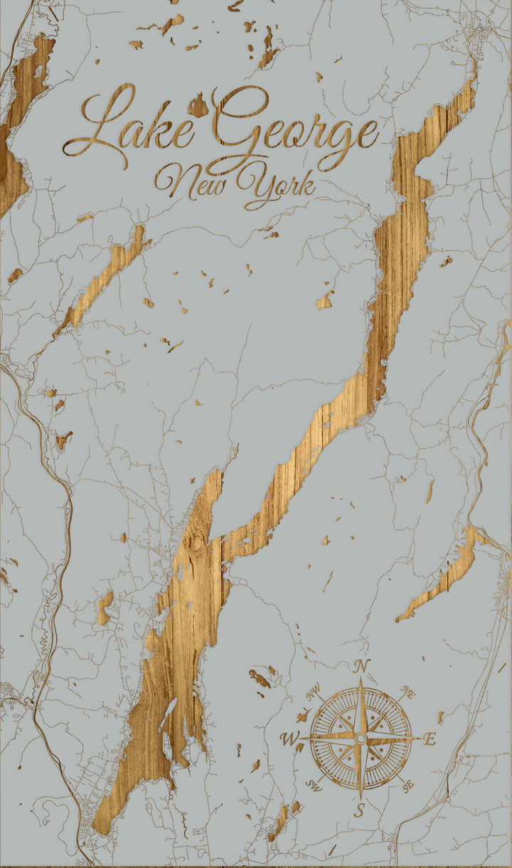 FP1543 - Lake George, NY Engraved Map (Standard)