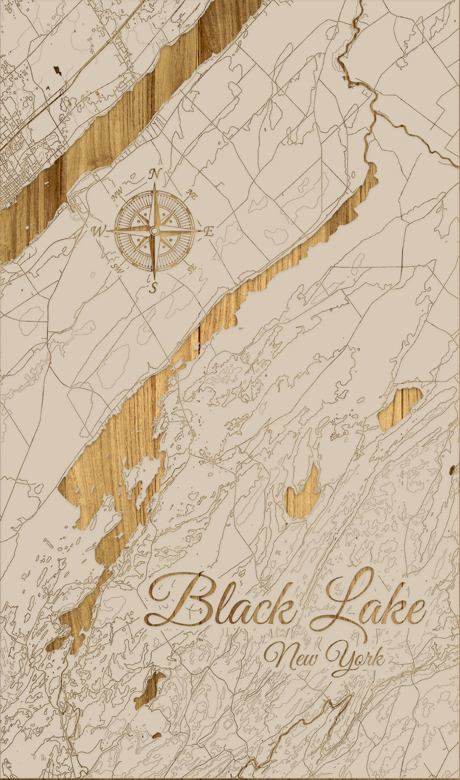 FP1543 - Black Lake, NY Engraved Map (Standard)