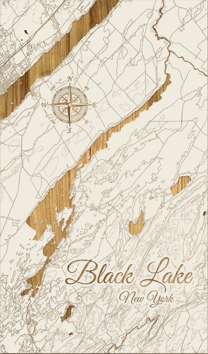 FP1543 - Black Lake, NY Engraved Map (Standard)