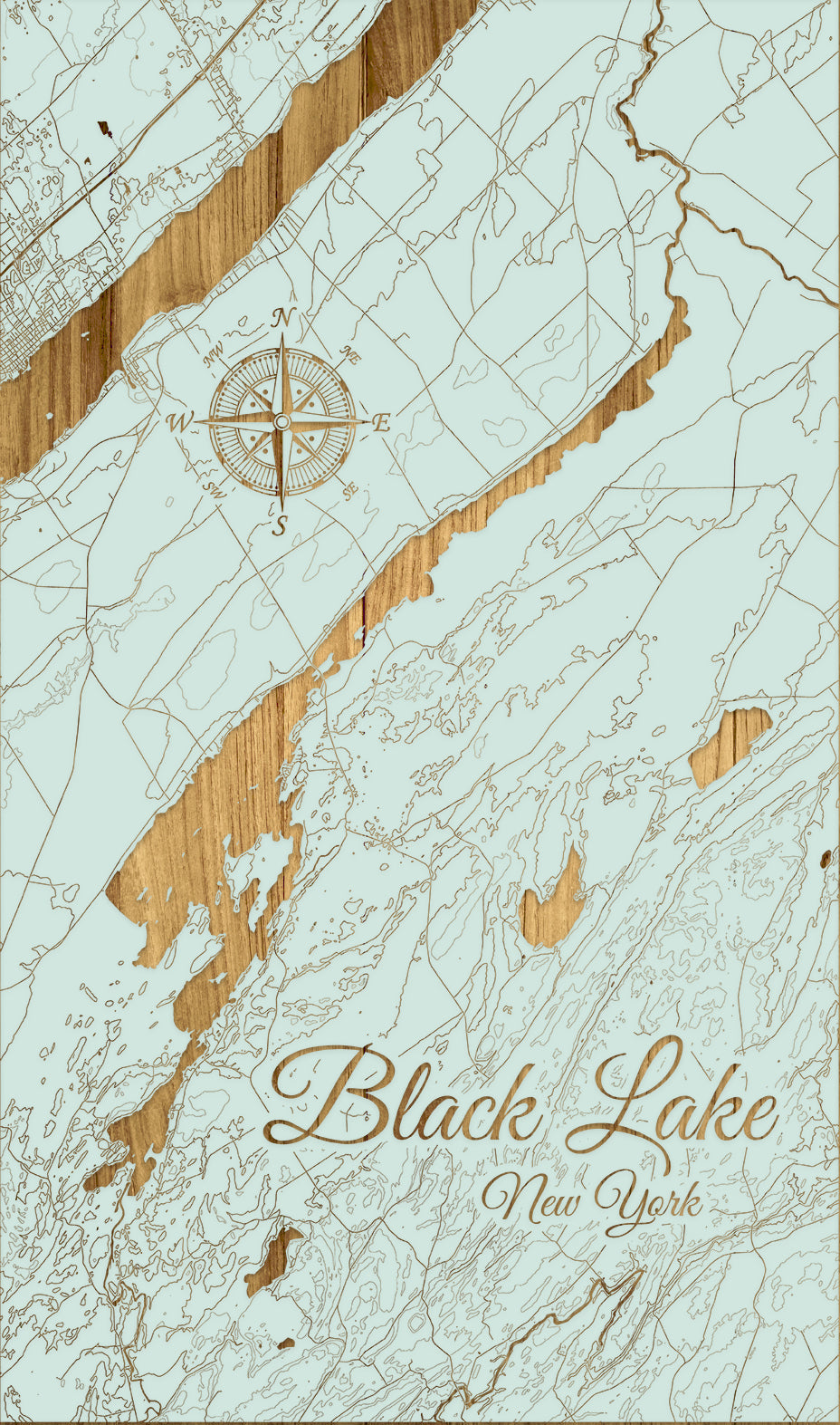 FP1543 - Black Lake, NY Engraved Map (Standard)