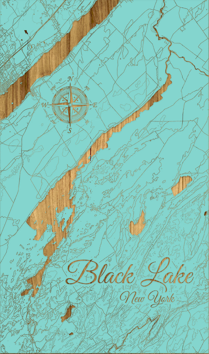 FP1543 - Black Lake, NY Engraved Map (Standard)