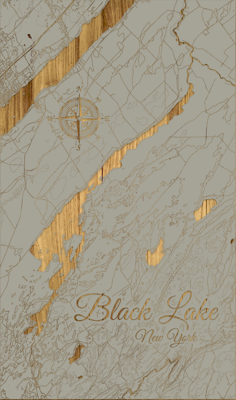 FP1543 - Black Lake, NY Engraved Map (Standard)