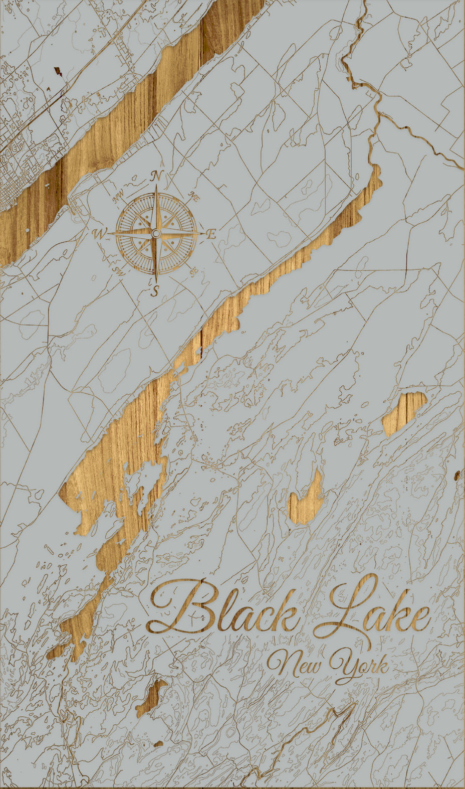 FP1543 - Black Lake, NY Engraved Map (Standard)