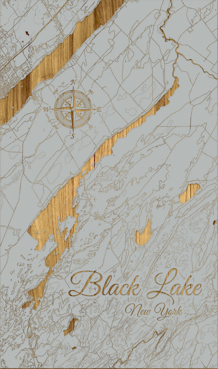 FP1543 - Black Lake, NY Engraved Map (Standard)