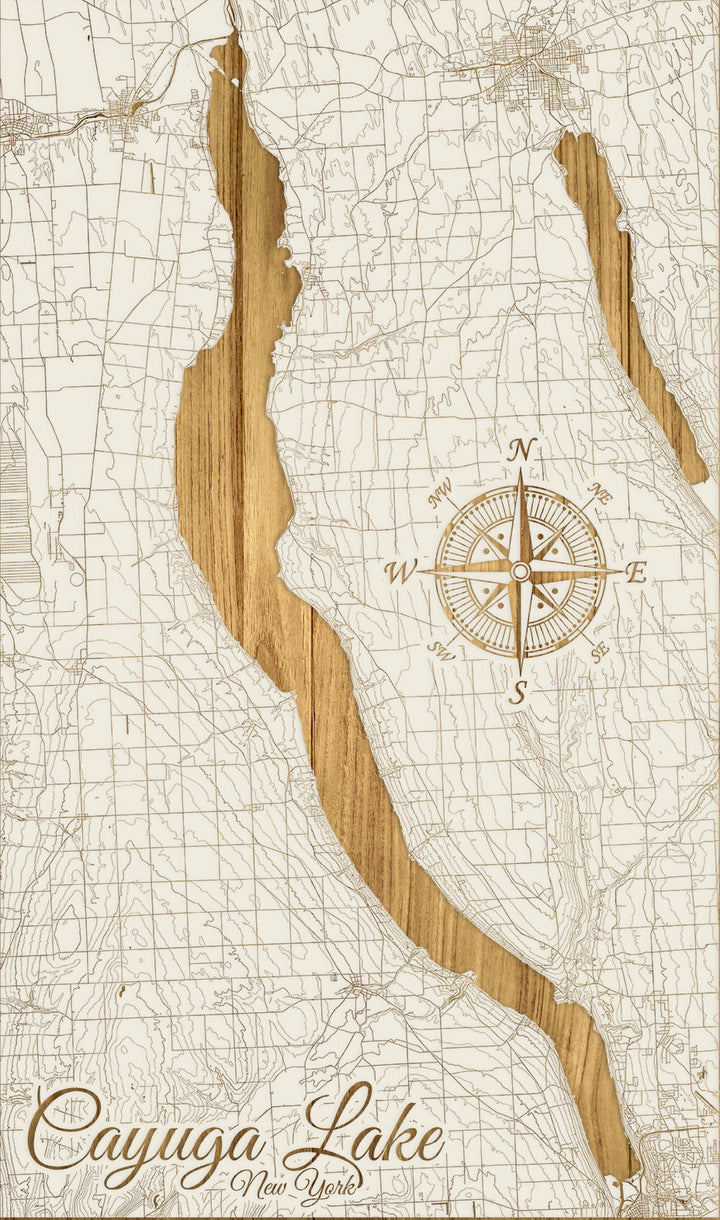 FP1543 - Cayuga Lake, NY Engraved Map (Standard)