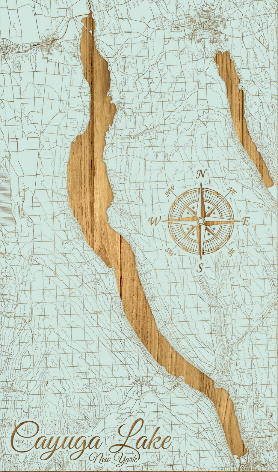 FP1543 - Cayuga Lake, NY Engraved Map (Standard)