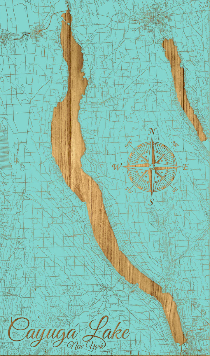 FP1543 - Cayuga Lake, NY Engraved Map (Standard)