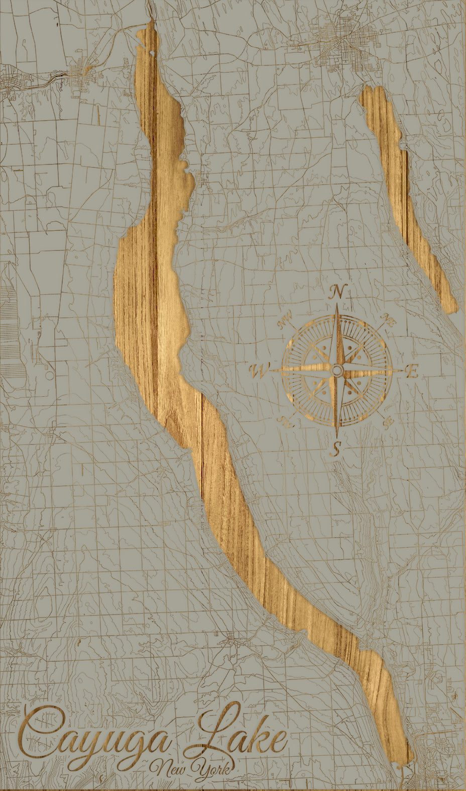 FP1543 - Cayuga Lake, NY Engraved Map (Standard)
