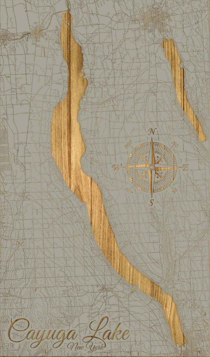 FP1543 - Cayuga Lake, NY Engraved Map (Standard)