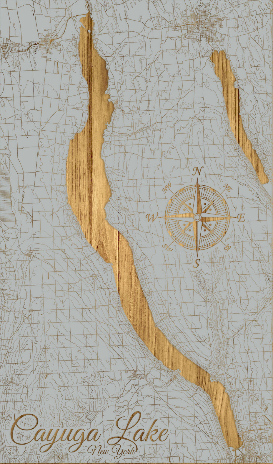 FP1543 - Cayuga Lake, NY Engraved Map (Standard)