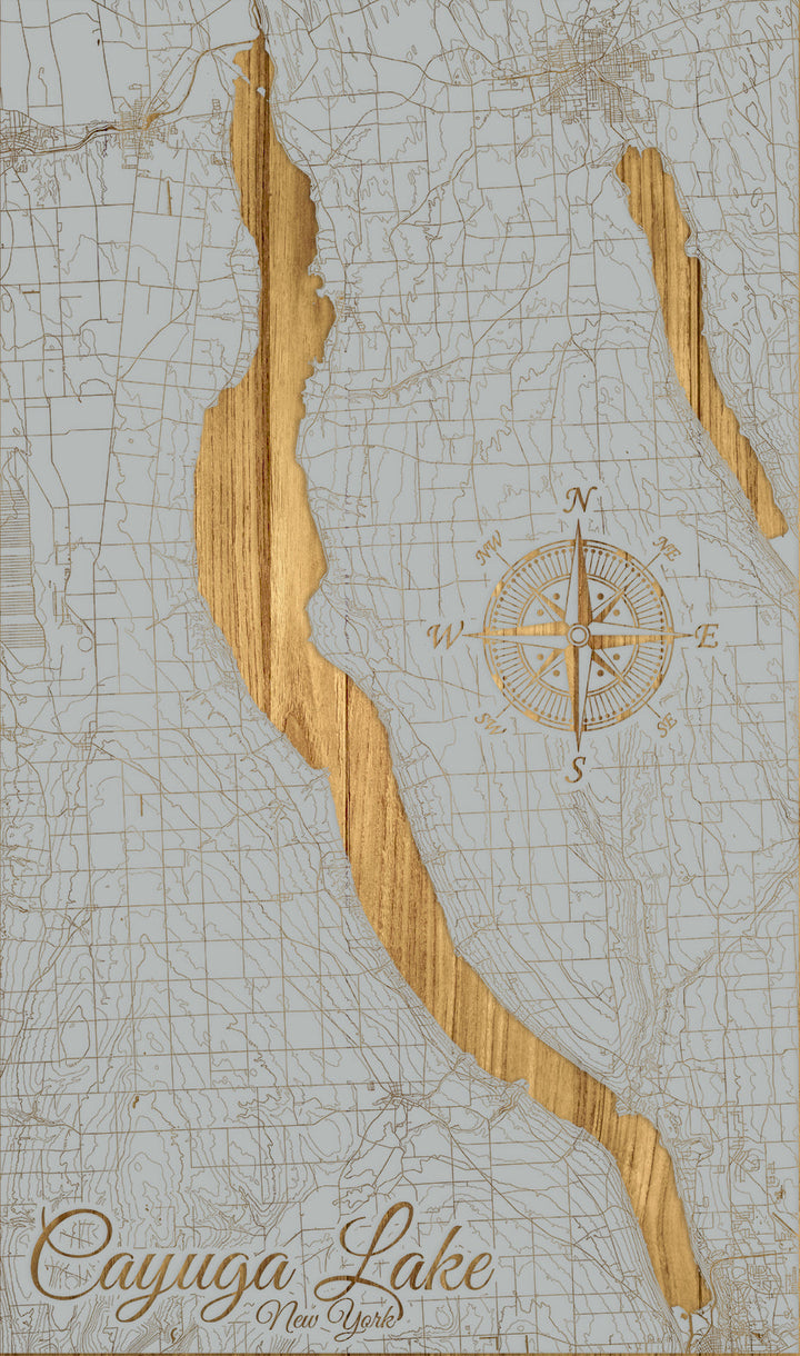 FP1543 - Cayuga Lake, NY Engraved Map (Standard)