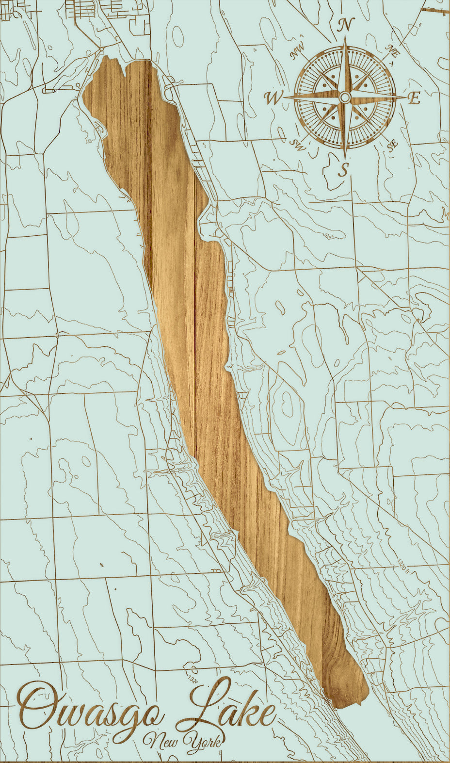 FP1543 - Owasgo Lake, NY Engraved Map (Standard)