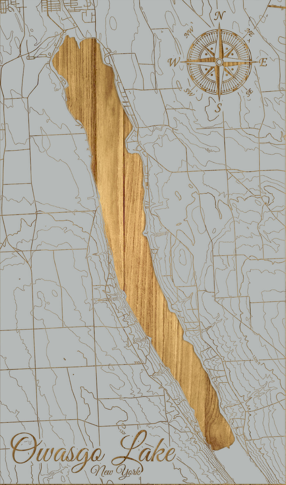 FP1543 - Owasgo Lake, NY Engraved Map (Standard)