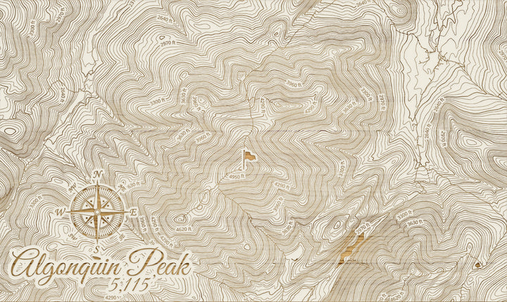 FP1112 - Algonquin Peak, NY Engraved Map (Silver)