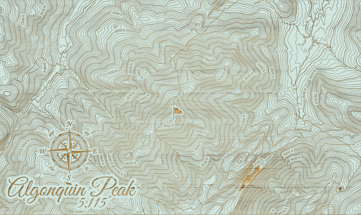 FP1112 - Algonquin Peak, NY Engraved Map (Silver)