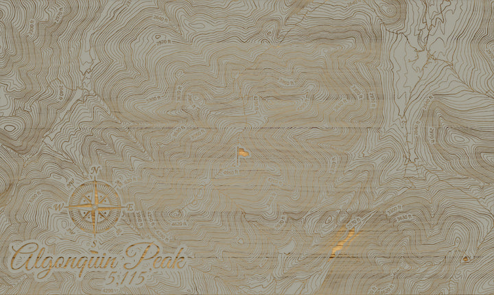 FP1112 - Algonquin Peak, NY Engraved Map (Silver)