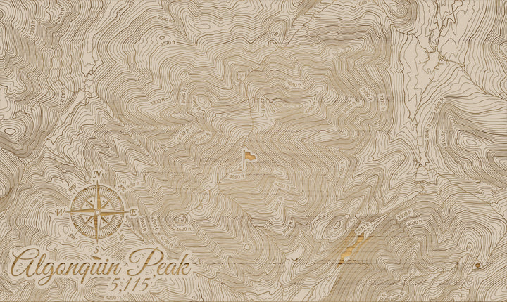 FP1112 - Algonquin Peak, NY Engraved Map (Silver)