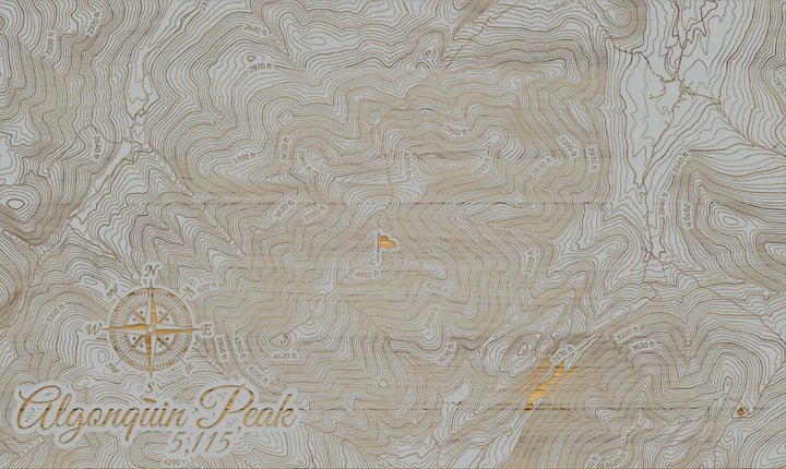 FP1112 - Algonquin Peak, NY Engraved Map (Silver)