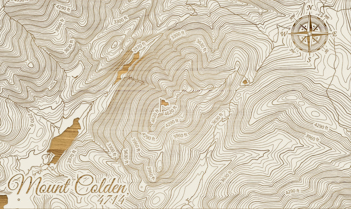 FP1112 - Mt Colden, NY Engraved Map (Silver)