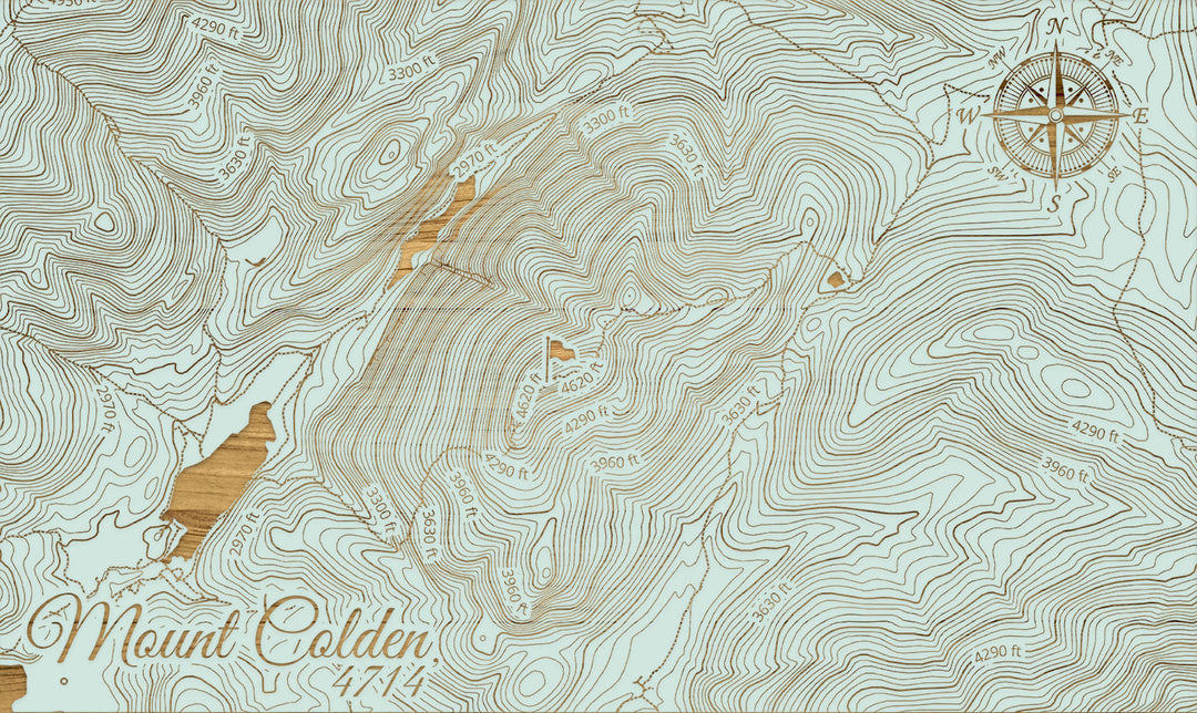 FP1112 - Mt Colden, NY Engraved Map (Silver)