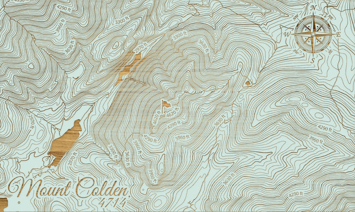 FP1112 - Mt Colden, NY Engraved Map (Silver)