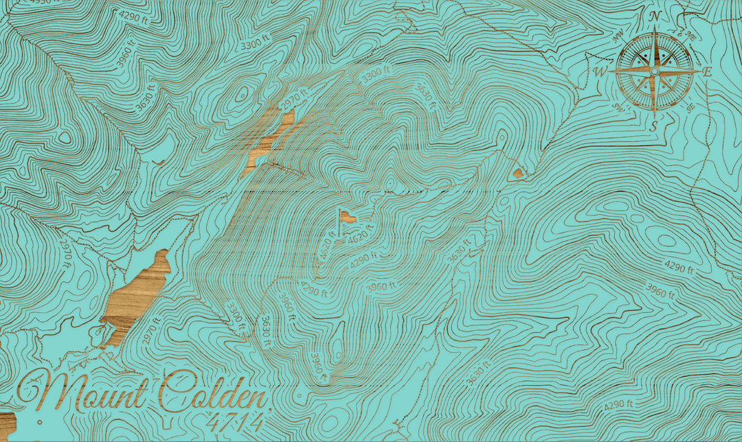 FP1112 - Mt Colden, NY Engraved Map (Silver)
