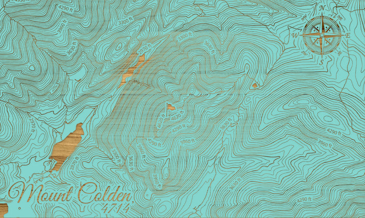 FP1112 - Mt Colden, NY Engraved Map (Silver)