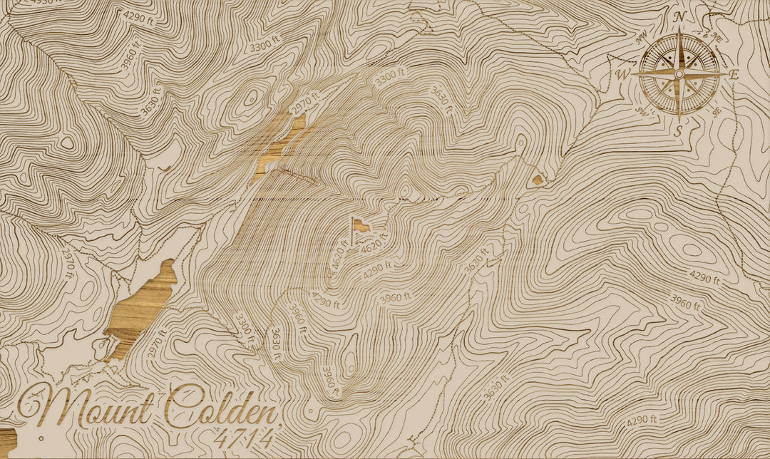FP1112 - Mt Colden, NY Engraved Map (Silver)